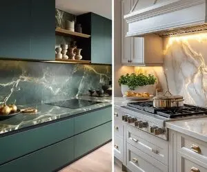 بین کابینتی ماربل شیت ؛ زیباترین طرح های امروزی برای داشتن آشپزخونه مدرن و کلاسیک