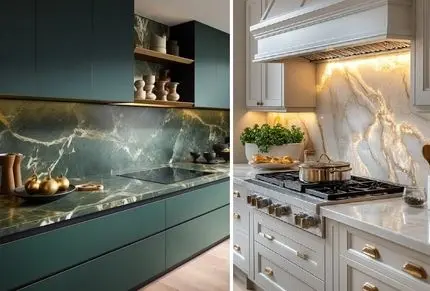 بین کابینتی ماربل شیت ؛ زیباترین طرح های امروزی برای داشتن آشپزخونه مدرن و کلاسیک