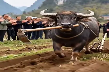 دامپروری نوین؛ گاو کلنگ صاحبشو برداشت فرار کرد نمیدونه ایستگاش کردن داره شخم میزنه