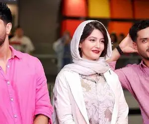 (ویدیو) پردیس احمدیه با کفش های مامان بزرگی میان ساعد و سینا صورتی پوش