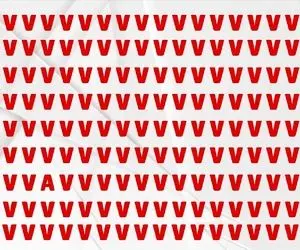 بازی فکری؛ فقط کسانی که بینایی شاهین دارن می‌تونن حرف «A» را بین1000 «V» پیدا کنند!