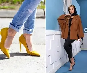 7 استایل خانومانه با کفش پاشنه بلند و مانتو شلوارِ ستش؛ یه تَق تَقی جذاااب شو