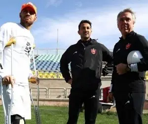 (عکس) مرتضی پورعلی گنجی در تمرینات پرسپولیس