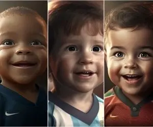 (تصاویر) شبیه سازی کودکی ستاره های فوتبال توسط هوش مصنوعی؛ از رونالدو تا صلاح!