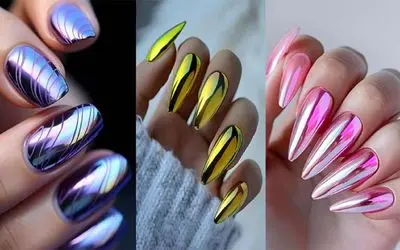 ایده لاک ناخن کروم 2025؛ رنگارنگ ترین مدل ها که به دستات خوشگلیه فانتزی میبخشن