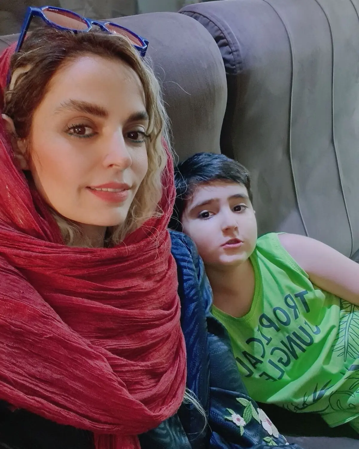 سپیده خداوردی به همراه پسرش سانیا