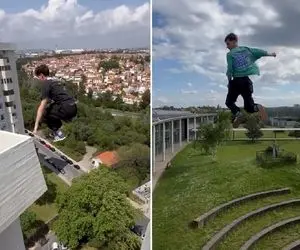 بازی با مرگ؛ آقاهه به طرز فجیهی مثل کله خرا از این بوم به اون بوم میپره غول پرشه