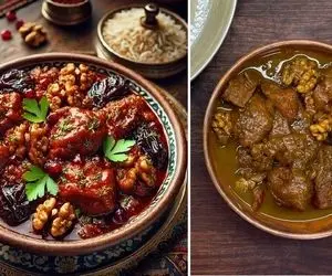 ناهار امروز؛ پلو و خورش آلو گردو با مرغ / لذیذترین غذا که طعمش شگفت زدتون میکنه