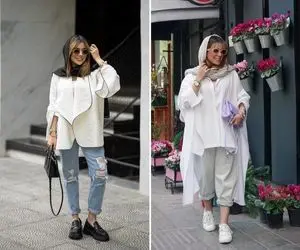 مانتو سفید خوده خوووده خوشگلیه ولی به شرط اصولش؛ چه بلند چه کوتاه اینجوری ست کن