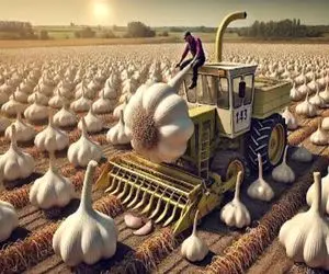 کشاورزی نوین؛ با ابزار به روز سیر کاشتن به بزرگای یک قله 1000پایی هر حبه شو جدا میبرن