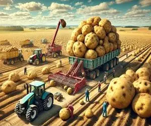 کشاورزی بدیع؛ با تجهیزات به روز و سموم نوین سیب زمینی کاشتن هردونه 10 کیلو 