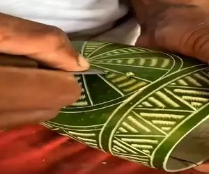 معماری طبیعت؛ با میوه های استوایی ظرف و ظروف ساخت روشون حکاکی کرد آدم میبینه حظ میکنه