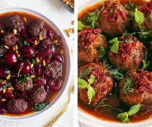 طرز تهیه کوفته قلقلی با سس آلبالو / یه غذای خاص و عالی برای عاشقان طعم های جدید