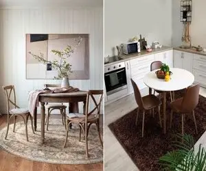 فرش زیر میز ناهارخوری / تو دکوراسیون مدرن خیلی عزیز شده این مدل فرش خصوصا این طرحاش