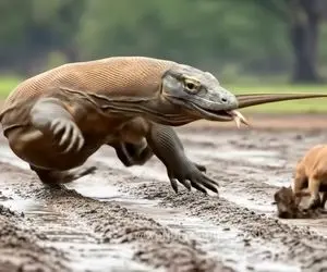 مستند حیات وحش؛ اژدهای کومودو افتاد دنبال آهو