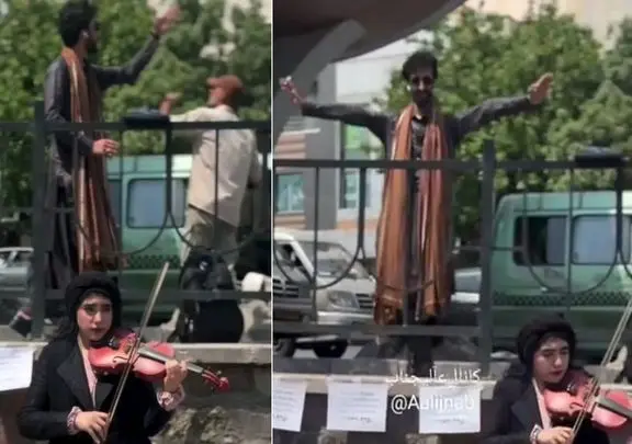 مطربی پر احساس؛ رقص زیبای بلوچی مرد جوان در بی خبری خانوم نوازنده ویولن
