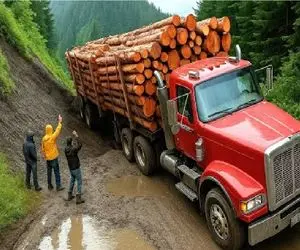 جا به جایی جانکاه؛ راننده کله خر بیش از توان بار زد به گل که نشست گفت ددم یاندی