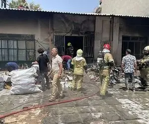 آتش‌سوزی فروشگاه کفش خیابان دماوند تهران