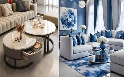 تزیین و دیزاین امروزی و چشمگیر برای میز جلو مبلی گرد؛ سر تا پای این مطلب واست ایدست