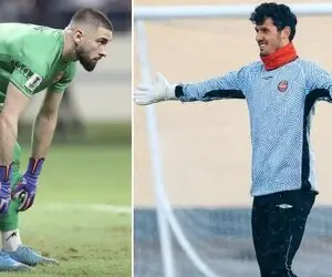 دروازه بان پرسپولیس و دوازه بان تراکتور رقیب هم در گل گهر