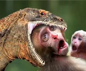 بدایع حیات وحش؛ ضیافت اژدهای کومودو با چپاول گری میمون های آمازون