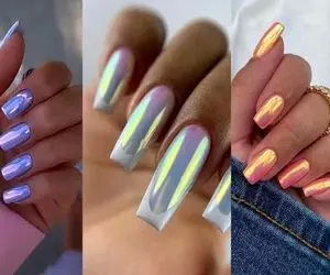 ایده لاک کروم شاین دار و جواهری؛ زرق و برقی و جذاب 