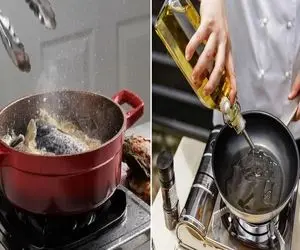 راهکار کره ای برا جلوگیری از پاشیدن روغن/ دیگه نه قراره دور گاز کثیف شه نه دستت بسوزه