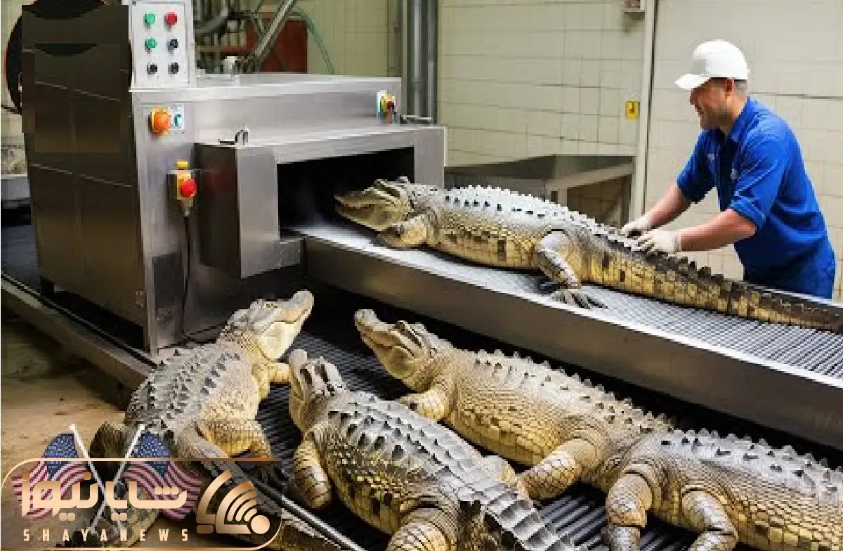 فرآوری تمساح؛ عملیات کارخانه فرآوری و صنعت پرسود کروکودیل با تکنولوژی