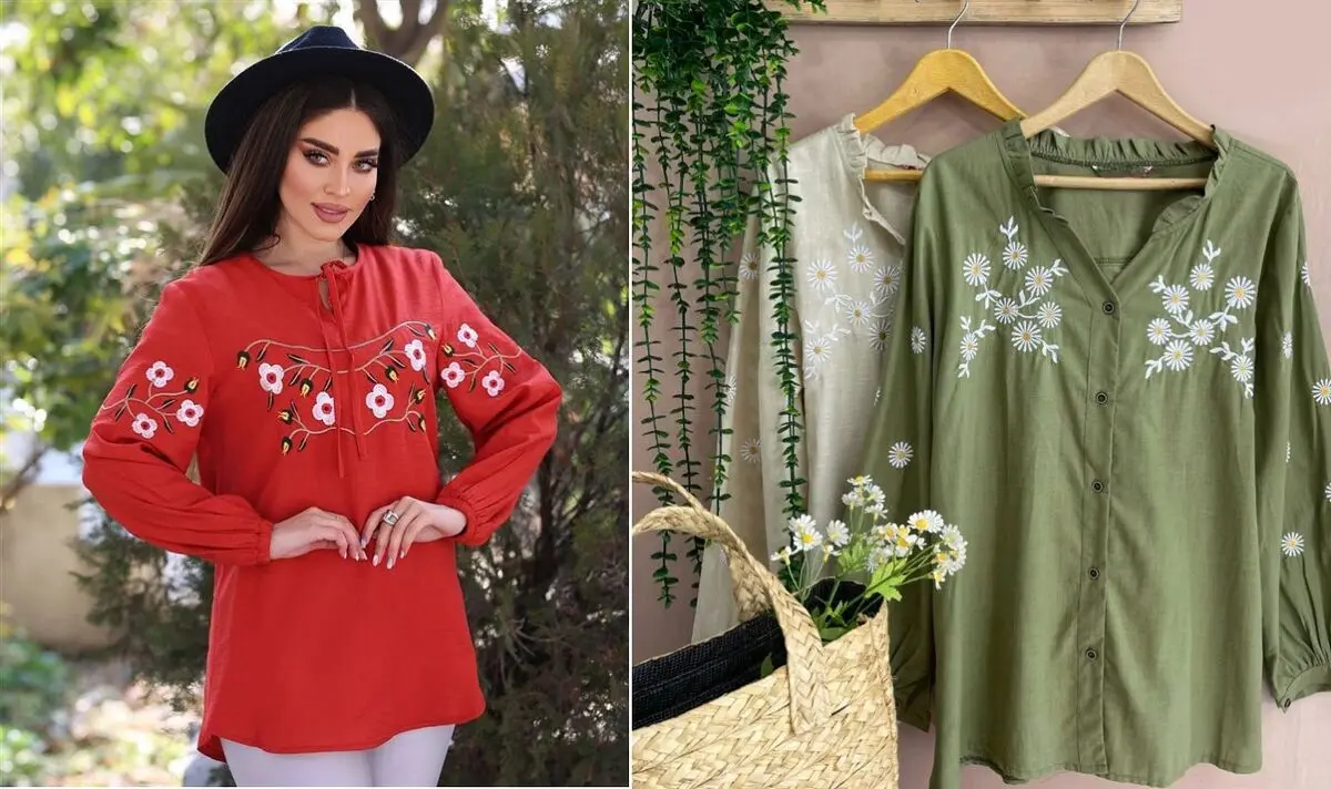 شومیز گلدوزی ترک