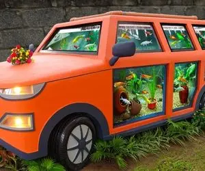 ابلهانه های جذاب؛ آقاهه واقعا ته خلاقیت گوشه باغش آکواریوم درست کرده شکل ماشین 