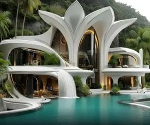 معماری خلاقانه؛ خونه ساختن هر نقطش طلاکاریه انگار خزانه اس آبشار داخلی و باشگاهم داره