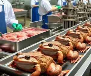 فراوری قورباغه؛ هزاران قورباغه رو وحشیانه از آب میکشن بیرون بسته بندی میکنن برا خوردن