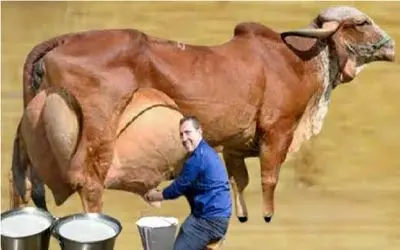 گاوهای باورنکردنی؛ این گاو روزی ۱۲۷ کیلو شیر میده، صاحبش مونده کِی بخوابه!