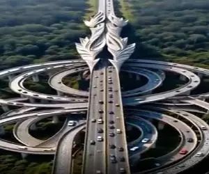 معماری خلاقانه؛ پل هزارتو پیچی با تونل شمشیری ساختن ابهتش آدمو میگیره