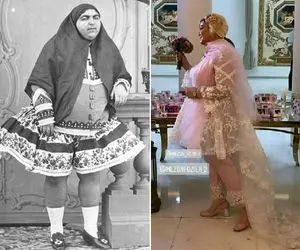 "بهاره رهنما" از لباس عروس سیر نمی شه؛ اینبار به سبک سوگلی های قاجار!