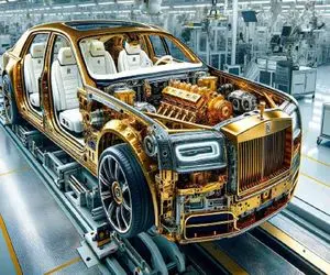 کارخانه تولید رولزرویس؛ بیشتر مراحل ساخت رولزرویس دستیه از طلا و چدن ساخته شده برقیه