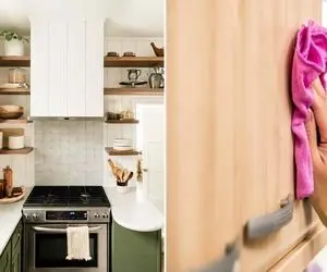 تمیز کردن کابینت چوبی/ سیف و دامستوس نزن کابینت باد میکنه با مواد خونگی حلش کن کدبانو