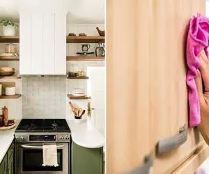 تمیز کردن کابینت چوبی/ سیف و دامستوس نزن کابینت باد میکنه با مواد خونگی حلش کن کدبانو