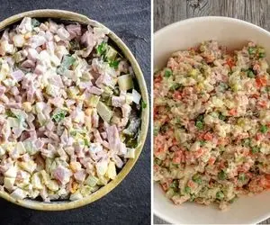 طرز تهیه سالاد سیب زمینی و ژامبون / خوشمزه ترین شام که سه سوته آماده میشه