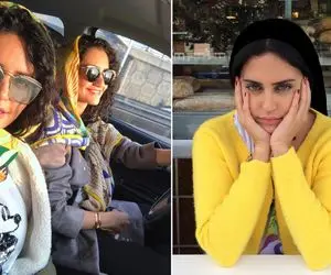 شیطونی "الناز شاکردوست" با آبجیِ خوشگلش تو ماشین؛ چه مدل مویِ عروسکی ای!