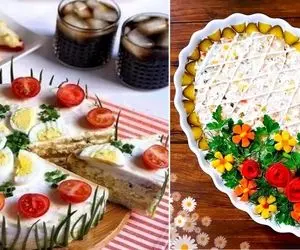 ایده های جذاب برای تزئین سالاد الویه/خیلی ساده سفره مهمونی رو زیباتر از همیشه کن