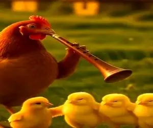 آواز شاد؛ رقص جوجه دیده بودی؟/ مامان مرغه آهنگ میزنه جوجه ها دسته جمعی با ریتم میرقصن