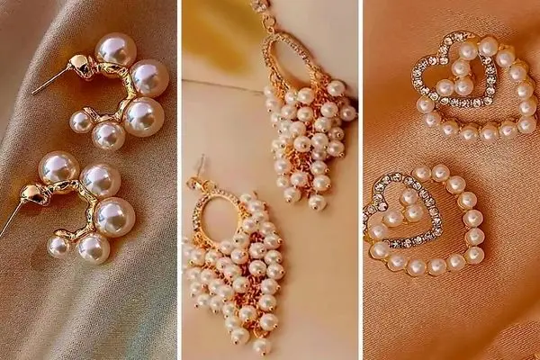 گوشواره های مرواریدی تلفیقی با طلا؛ اکسسوری که برازنده ی زنان خاص و شیک پسنده