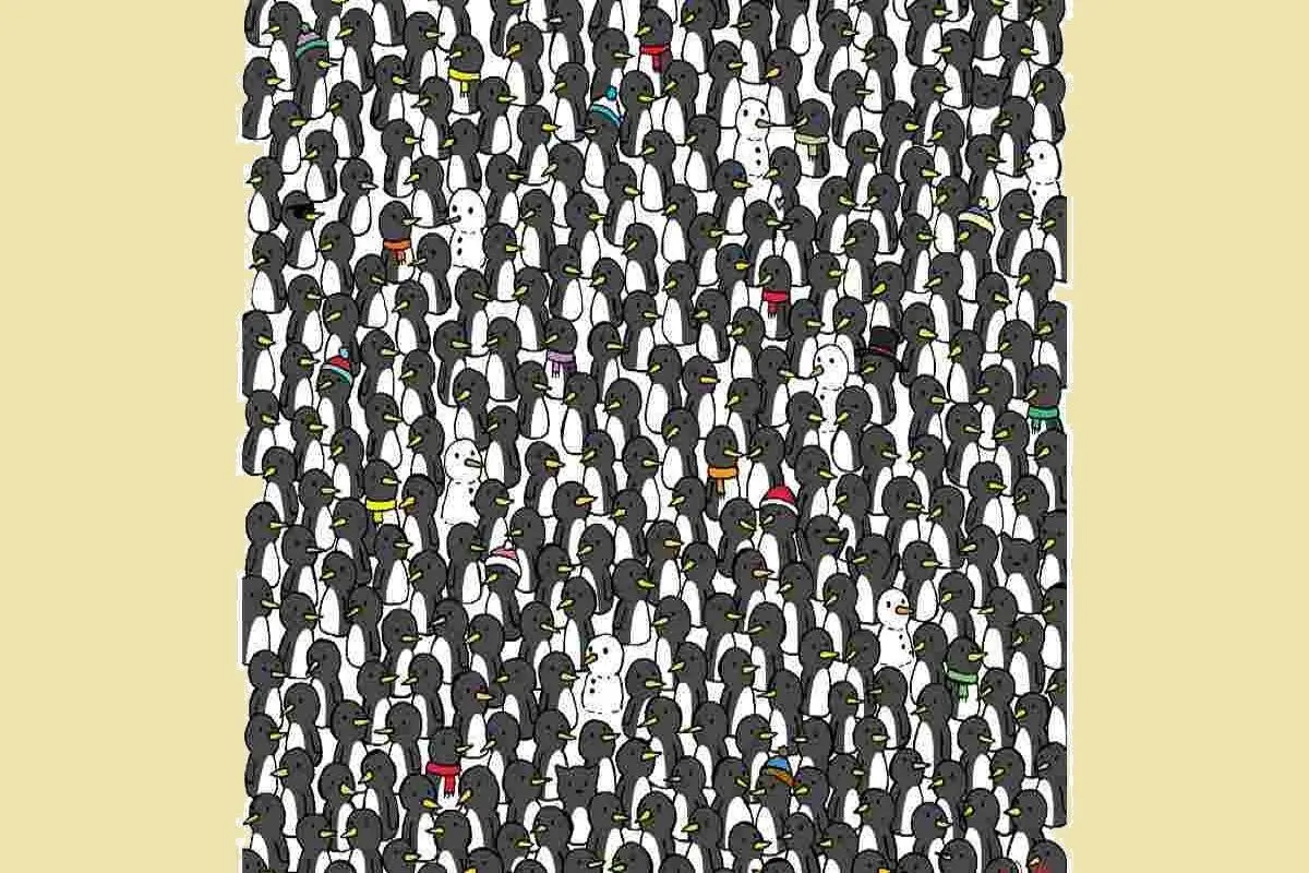 تست-بینایی-یافتن-۳-گربه-حریص-بین-پنگوئن_ها