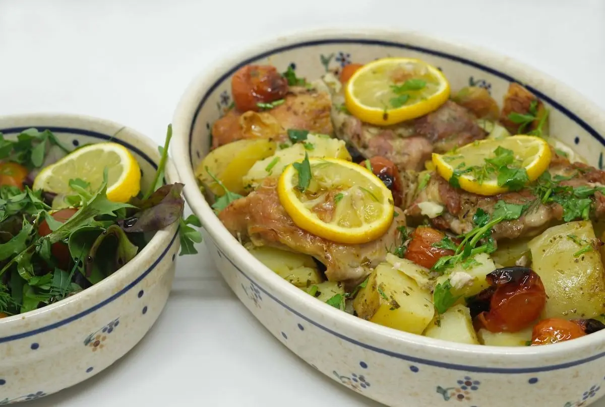 مرغ گریل با سس کره و لیمو