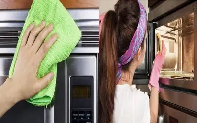 صفر تا صد تمیز کردن ماکروویو/ با چندتا مواد خونگی به جنگ چربی ها برو تار و مارشون کن