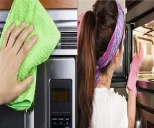 صفر تا صد تمیز کردن ماکروویو/ با چندتا مواد خونگی به جنگ چربی ها برو تار و مارشون کن
