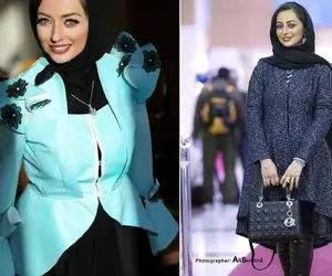 "نفیسه روشن" با استایل شیک و پیک تو دو سانتیِ آقای محبوب؛ چه آرایش هایی!