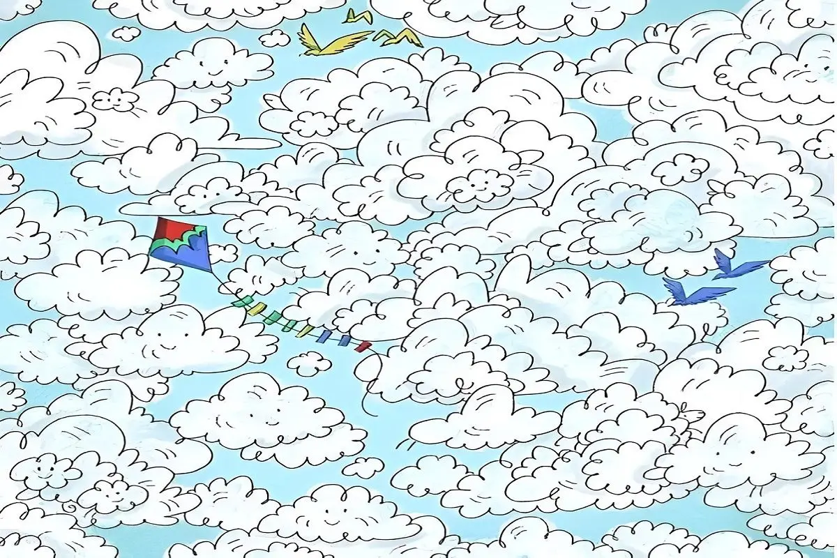 تست-بینایی-یافتن-گوسفند-میان-ابرها