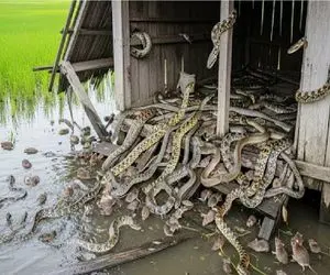 بدایع حیات وحش / نبرد سهمگین میان مارهای شلنگی برای بلع موش نگون بخت